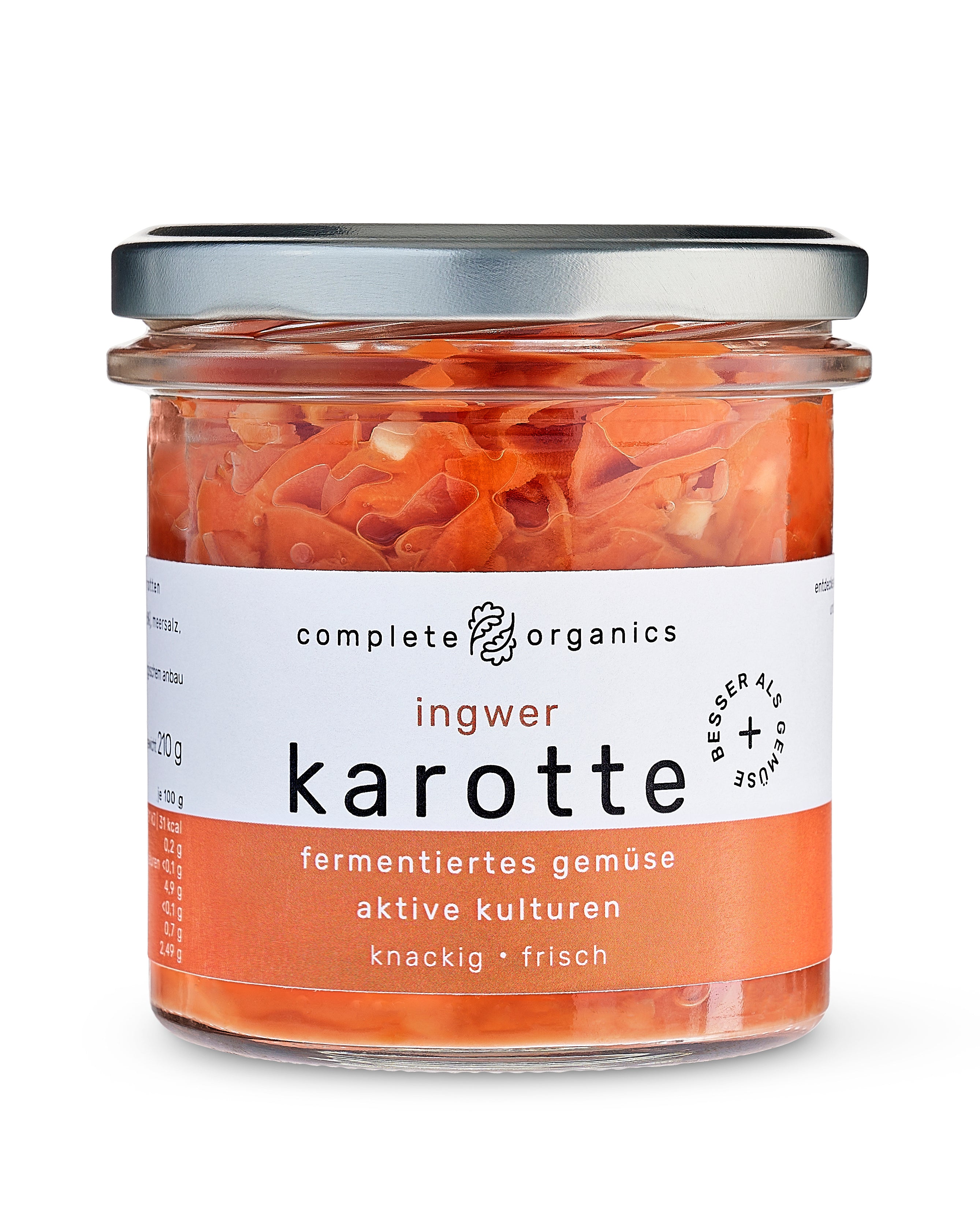 Fermentierte Ingwer Karotte im Glas